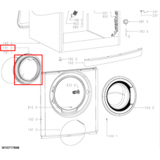 Манжета люка (уплотнитель двери) для стиральной машины Whirlpool (Вирпул) 481010741514
