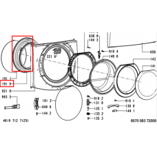 Манжета люка (уплотнитель двери) для стиральной машины Whirlpool (Вирпул) 481246668784