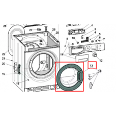 Люк в сборе (стекло люка в сборе с обрамлением) для стиральной машины Hotpoint-Ariston (Аристон) 290253