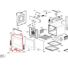 Стекло двери духовки Hansa (Ханса) внешнее - 9048314, 9046361